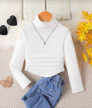 Load image into Gallery viewer, White Mock Neck Shirt