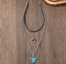 Load image into Gallery viewer, Layered Cow Heads  necklaces
