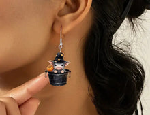 Load image into Gallery viewer, Acrylic Halloween Pig Earrings