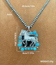 Load image into Gallery viewer, Horse Pendant Pearl Necklace