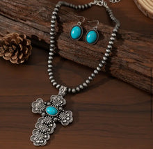 Load image into Gallery viewer, Cross Pendant/Earring set