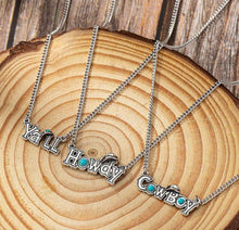 Load image into Gallery viewer, Turquoise Quote Charm chain necklace