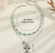 Load image into Gallery viewer, Vintage Cross necklace set