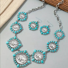 Load image into Gallery viewer, Turquoise Buffalo Nickel Jewelry Set
