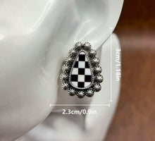 Load image into Gallery viewer, Checkered Post Earrings