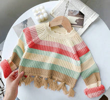 Load image into Gallery viewer, Patchwork Fringe Sweater