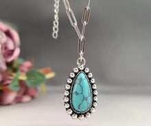 Load image into Gallery viewer, Turquoise PaperClip Necklace