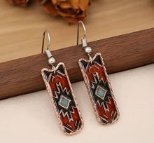 Load image into Gallery viewer, Aztec drop earrings