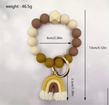 Load image into Gallery viewer, Rainbow charm beaded key rings