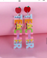Load image into Gallery viewer, Dangle Teacher Earrings