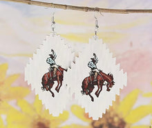 Load image into Gallery viewer, Bucking Cowboy earrings