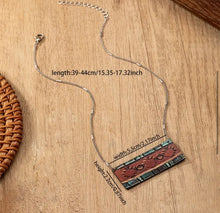 Load image into Gallery viewer, Rectangle Leather pendant necklace