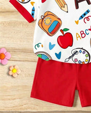 Load image into Gallery viewer, Red Back to School Short Outfit