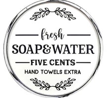 Load image into Gallery viewer, Round Soap and Water  Metal Sign