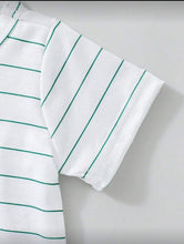 Load image into Gallery viewer, Striped Onesie/overall Set