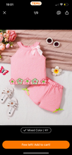 Load image into Gallery viewer, Checkered Flower Short Set