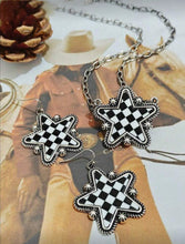 Load image into Gallery viewer, Checkered Star Necklace/Earring Set