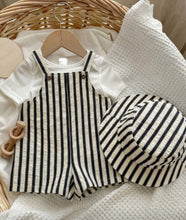 Load image into Gallery viewer, Striped Overalls/Hat
