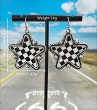 Load image into Gallery viewer, Checkered Star Necklace/Earring Set