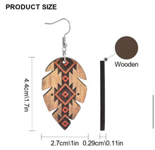 Load image into Gallery viewer, Wooden leaf earrings