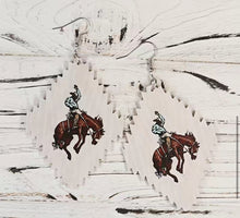 Load image into Gallery viewer, Bucking Cowboy earrings