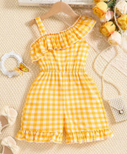 Load image into Gallery viewer, Checkered Ruffled Romper