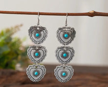 Load image into Gallery viewer, Heart Embellished Dangle Earrings