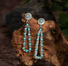 Load image into Gallery viewer, Turquoise triangle earrings