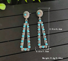 Load image into Gallery viewer, Turquoise triangle earrings