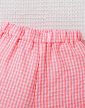Load image into Gallery viewer, Checkered Flower Short Set