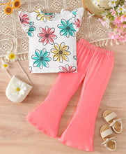 Load image into Gallery viewer, Ruffled Sleeve Flower Outfit