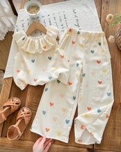Load image into Gallery viewer, Ditsy Pastel Heart Pant Outfit
