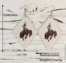 Load image into Gallery viewer, Bucking Cowboy earrings