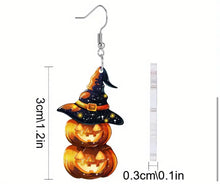 Load image into Gallery viewer, Acrylic Halloween Pumpkin Earrings