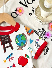 Load image into Gallery viewer, Red Back to School Short Outfit