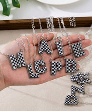 Load image into Gallery viewer, Checkered Initial Necklace