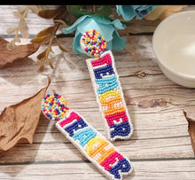 Load image into Gallery viewer, Pom Beaded teacher earrings