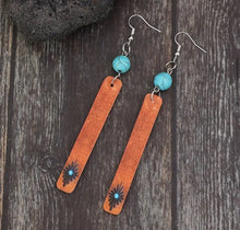 Load image into Gallery viewer, Faux Leather Bar earrings