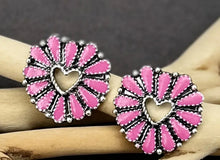 Load image into Gallery viewer, Stone Burst Heart Earrings
