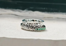 Load image into Gallery viewer, Wide Band/Turquoise Spin Ring