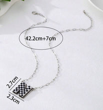 Load image into Gallery viewer, Checkered Initial Necklace