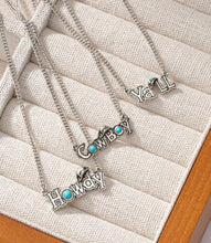 Load image into Gallery viewer, Turquoise Quote Charm chain necklace