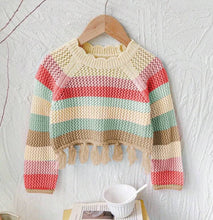 Load image into Gallery viewer, Patchwork Fringe Sweater