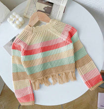 Load image into Gallery viewer, Patchwork Fringe Sweater