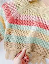 Load image into Gallery viewer, Patchwork Fringe Sweater