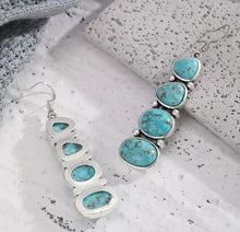 Load image into Gallery viewer, Bohemian Stacked Turquoise Earrings