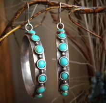 Load image into Gallery viewer, Turquoise Hoops