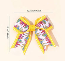 Load image into Gallery viewer, Yellow pencil Bows