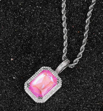 Load image into Gallery viewer, Platinum Chain with Square Charm