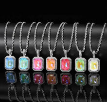 Load image into Gallery viewer, Platinum Chain with Square Charm